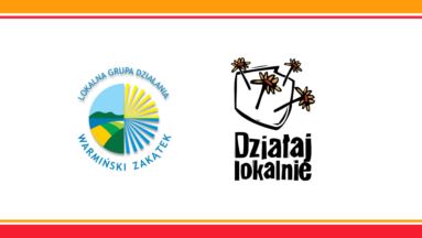 Grafika przedstawia logo "Działaj Lokalnie" i logo LGD "Warmiński Zakątek"