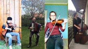Kolaż przedstawiający muzyk&oacute;w grających na&nbsp;r&oacute;żnych instrumentach